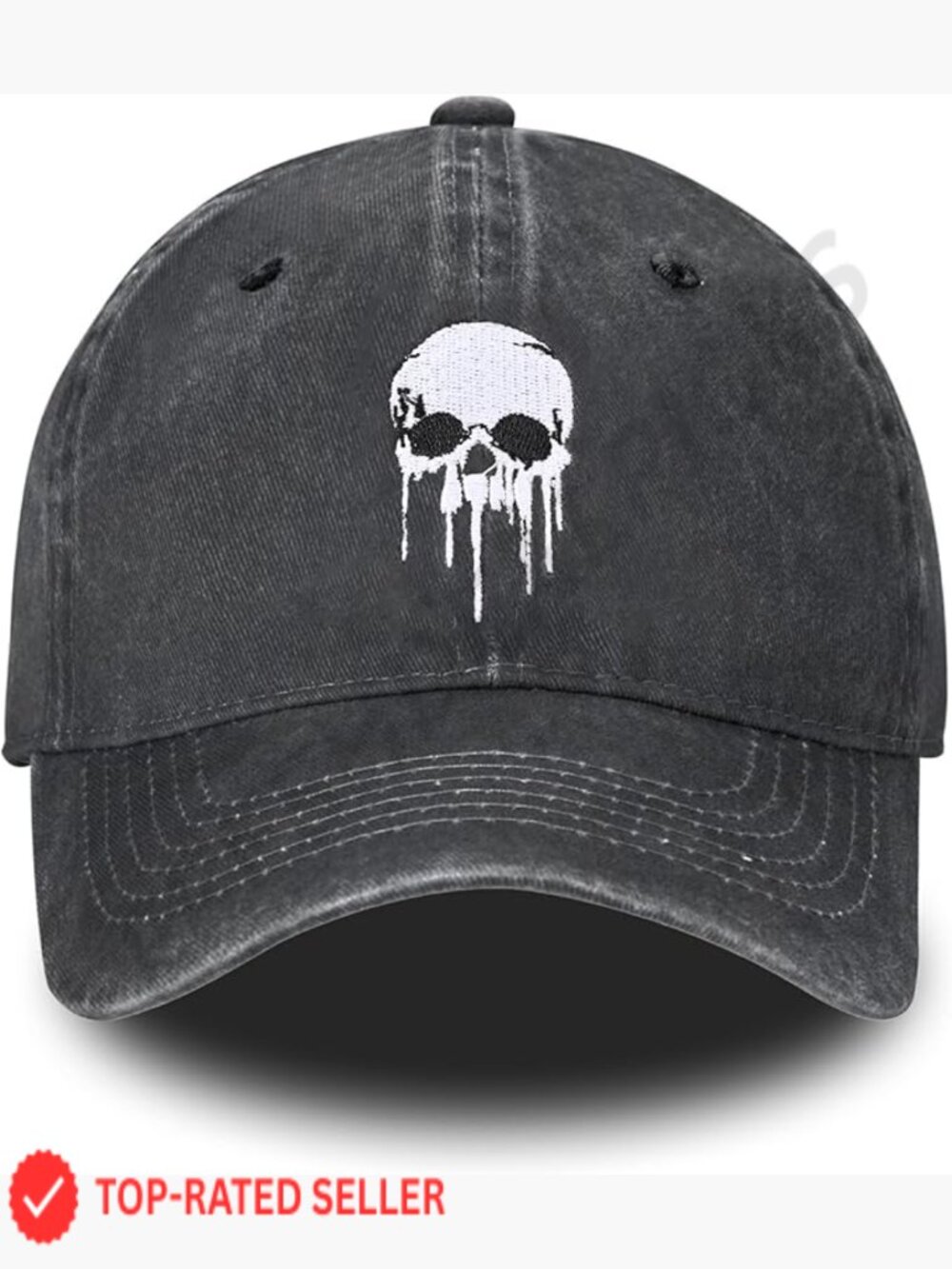 Embroidered Baseball Cap Adjustable Vintage Washed Distressed Denim Hat Unisex